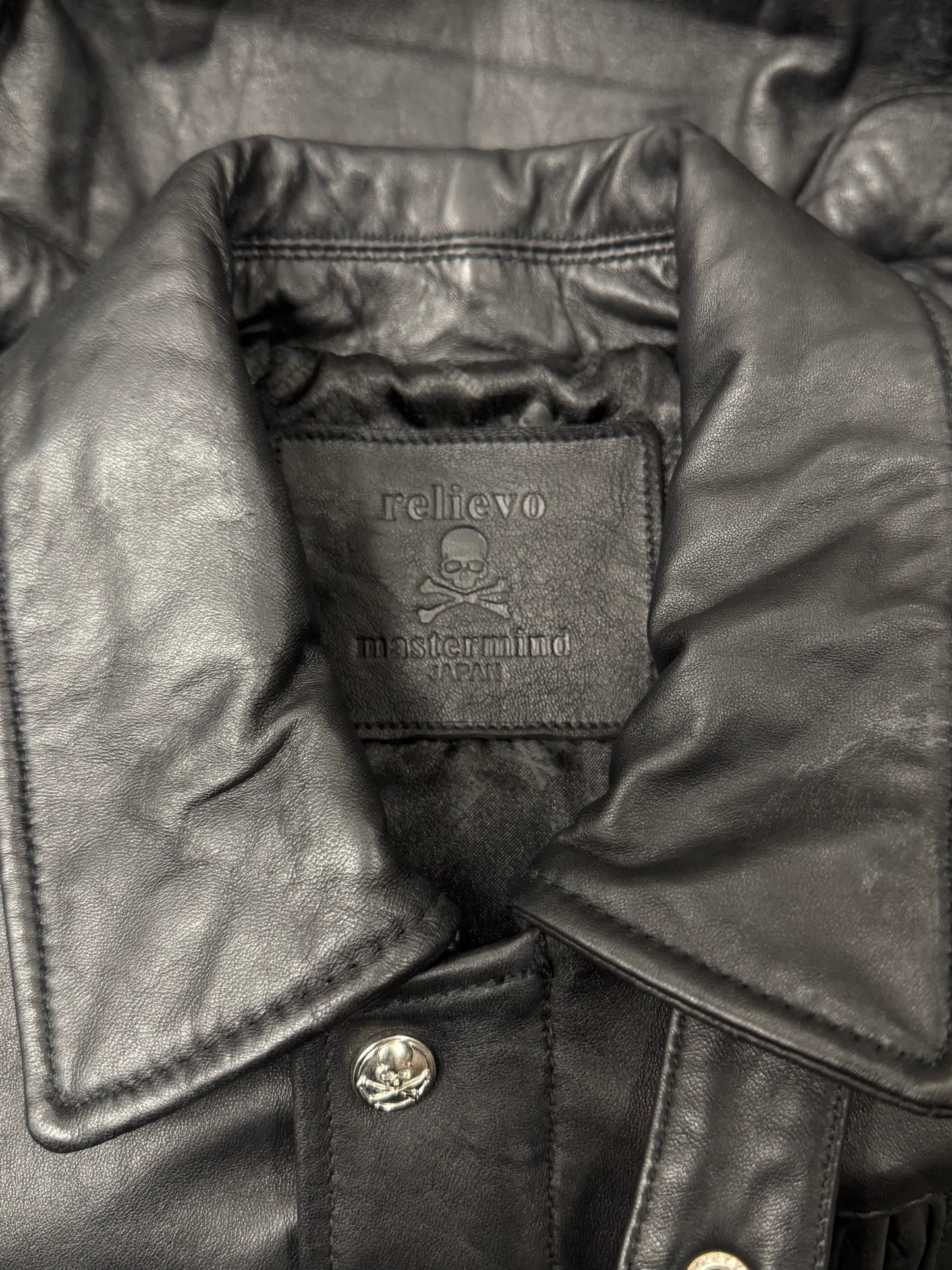 Mastermind Japan Embossed ‘Skull Logo’ Calfskin Leather Jacket