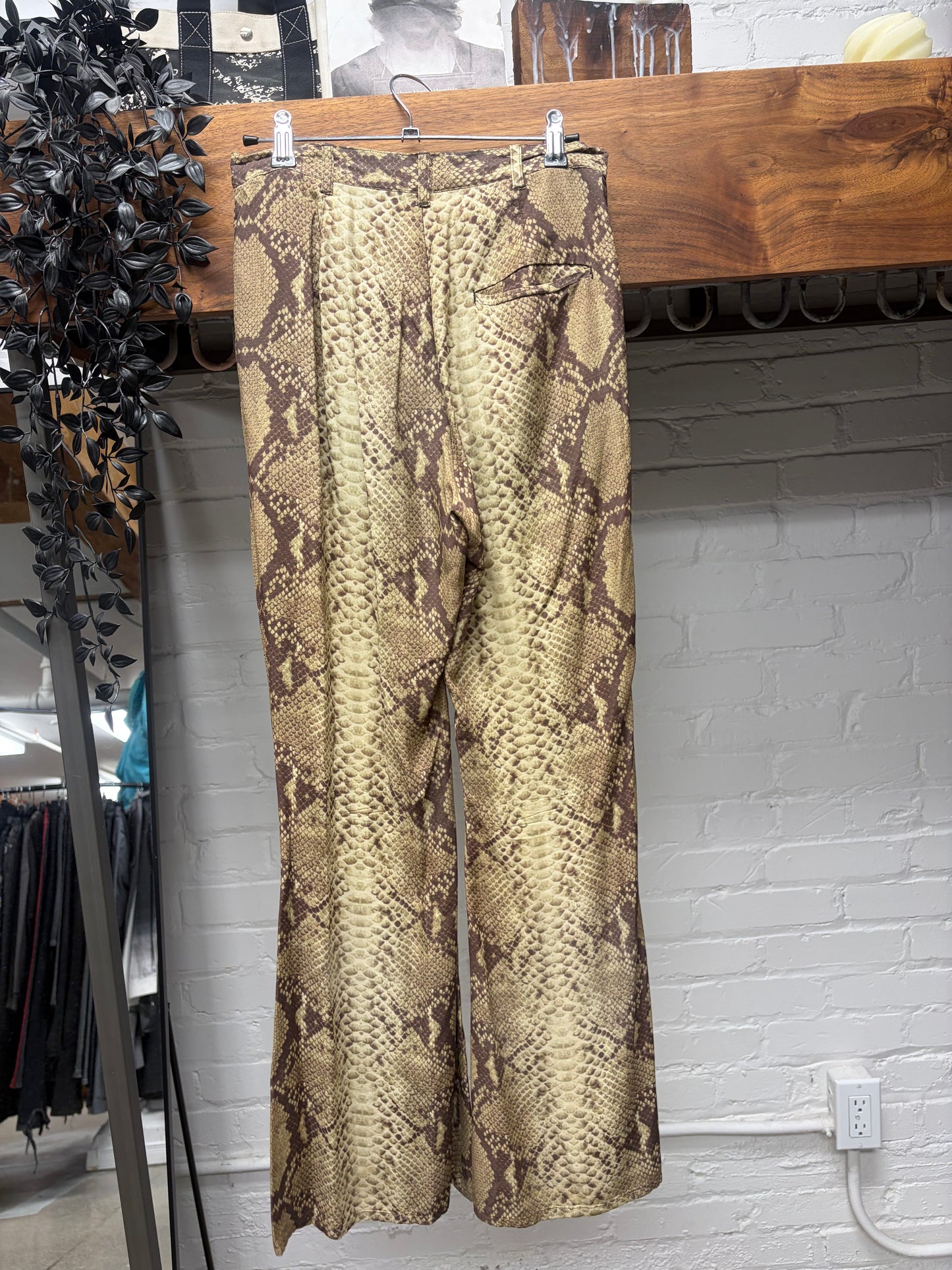 Vintage Jean Paul Gaultier ‘Snakeskin’ Flared Leg Pants
