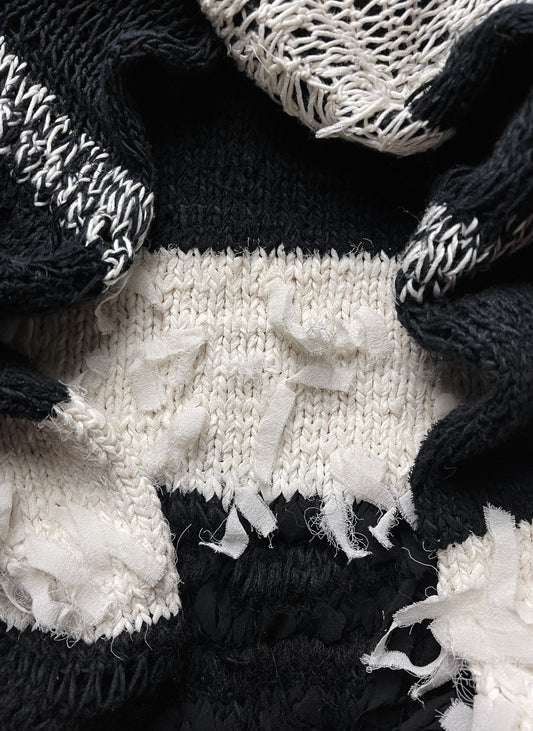 Ann Demeulemeester Loose Gauge Ribbon Striped Sweater