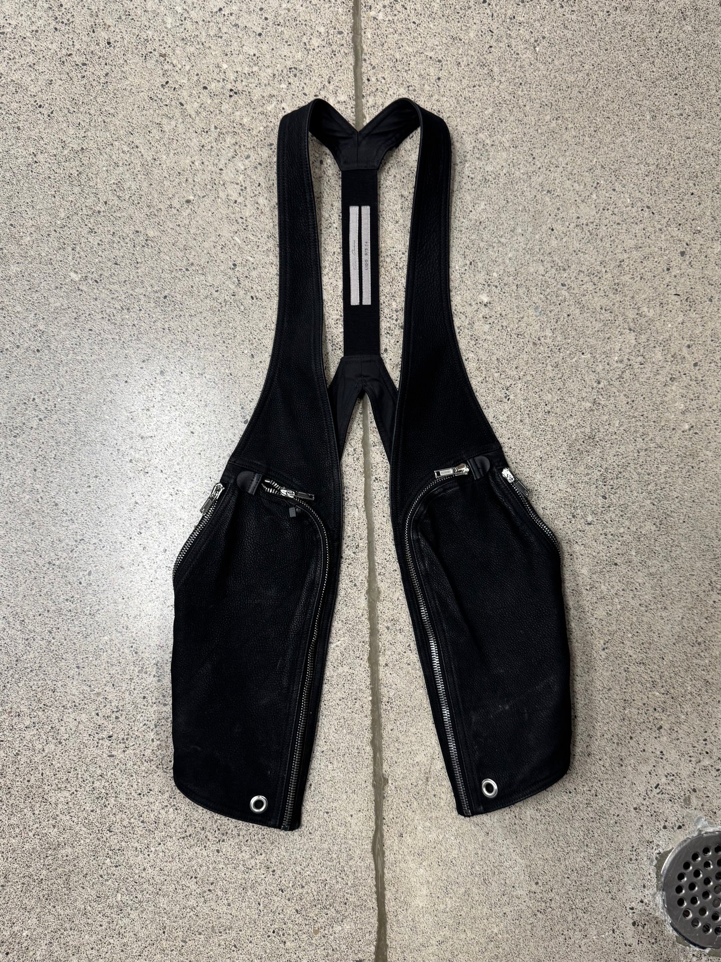 SS2024 Rick Owens ‘Lido’ Leather Bauhaus Cargo Vest