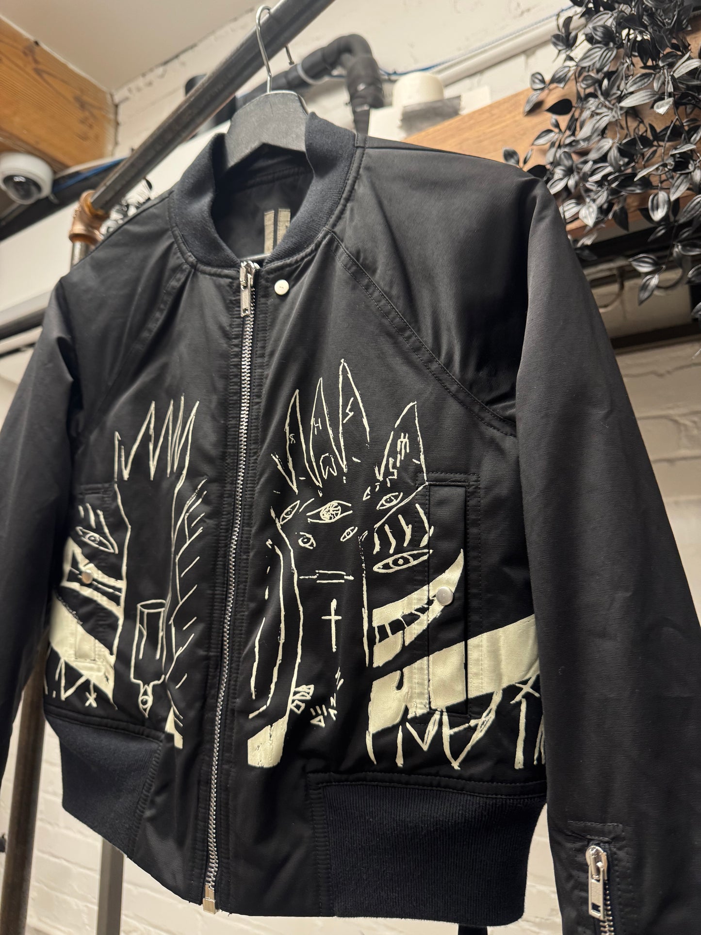 SS2015 Rick Owens ‘Faun’ Cropped Graphic Bomber Jacket