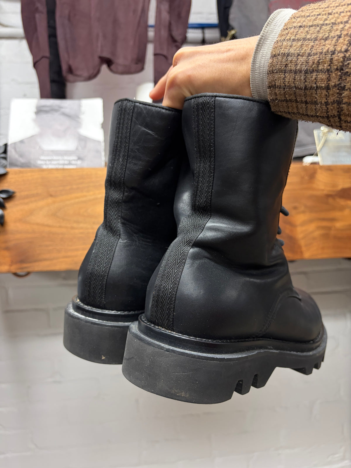Givenchy ‘Ranger’ Black Calfskin Leather Lace Up Combat Boots