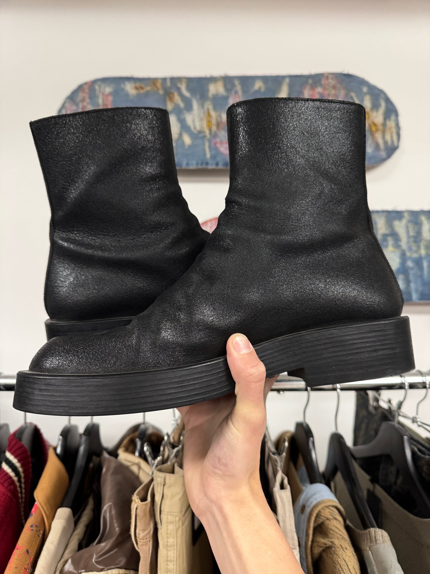 Ann Demeulemeester ‘Ernest’ Twist-Zip Combat Boots.