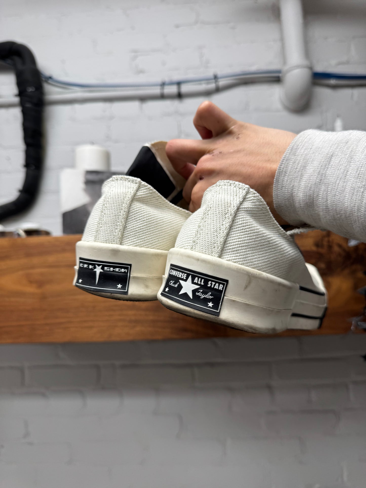 Rick Owens x Converse ‘TurboDRK’ White Low Top Sneakers