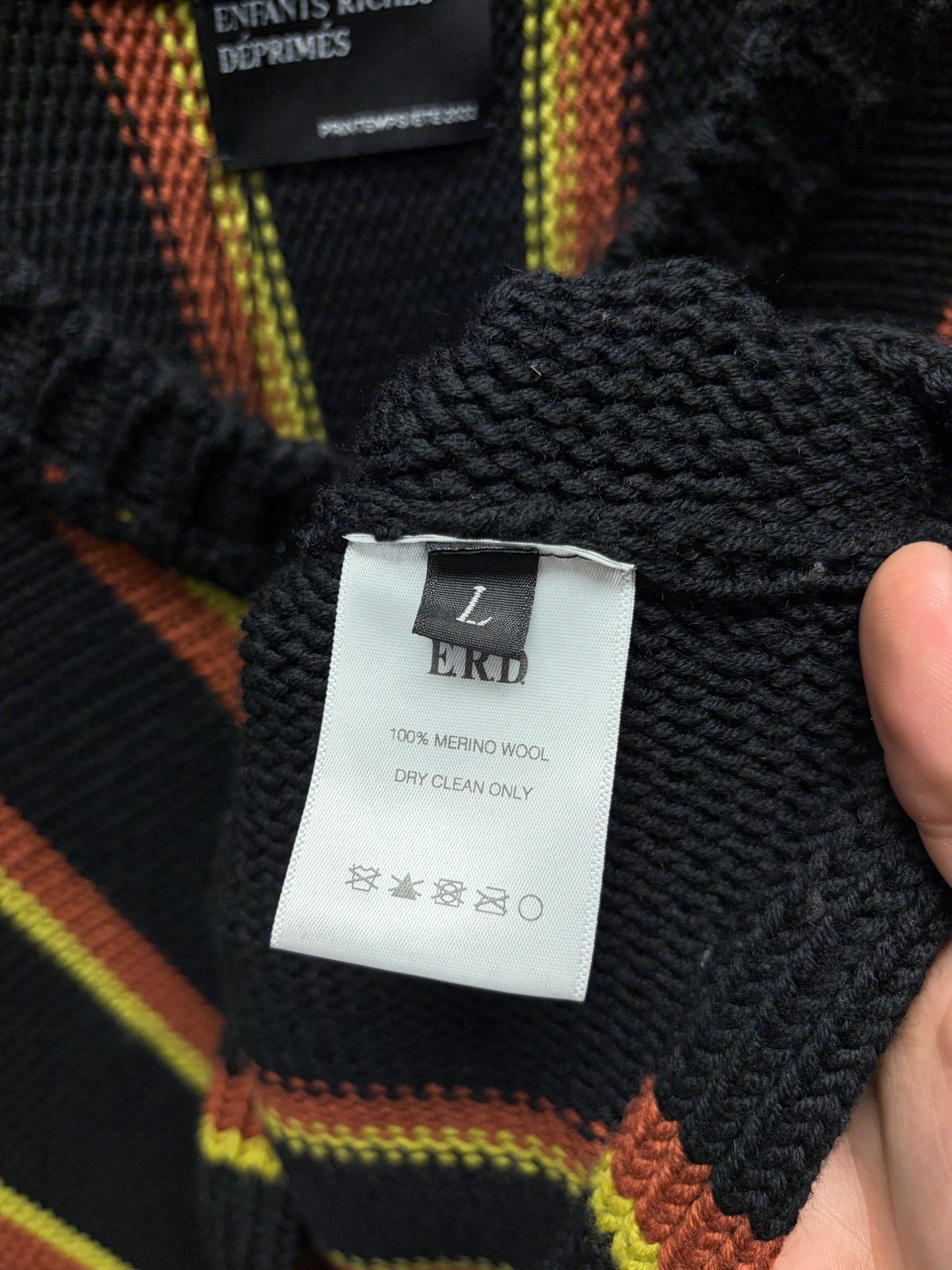 SS2022 Enfants Riches Deprimes ‘Runway’ Merino Wool Striped Knit Sweater Vest