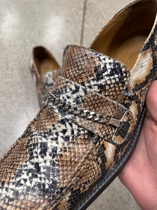 Martine Rose ‘Snakeskin’ Square Toe Leather Loafers