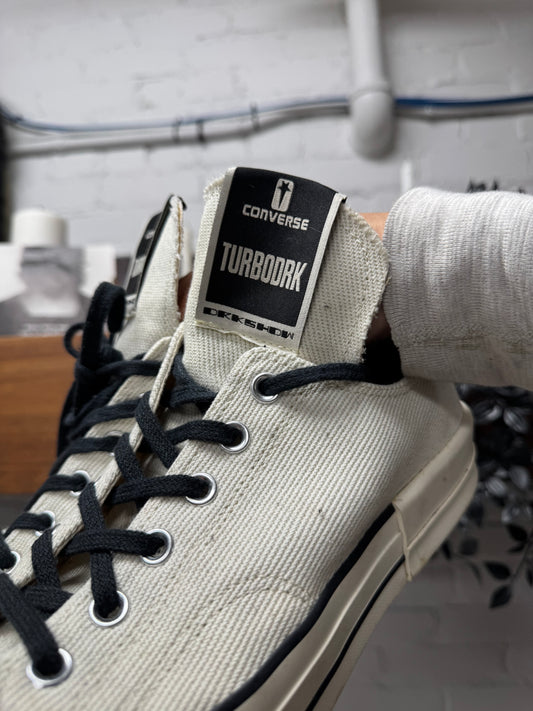 Rick Owens x Converse ‘TurboDRK’ White Low Top Sneakers