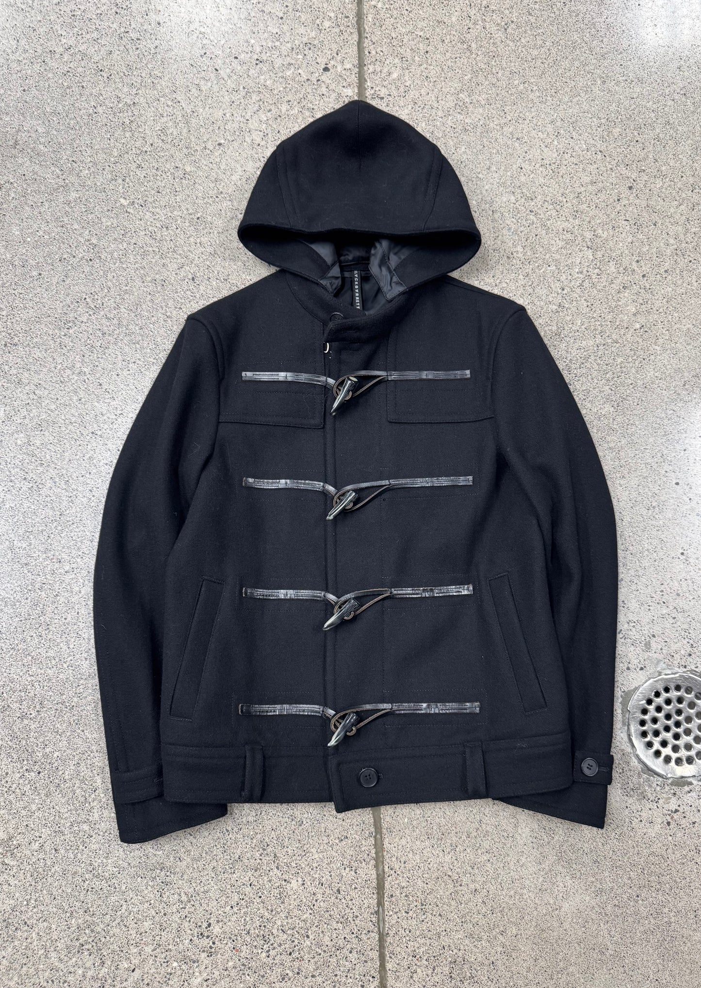 Neil Barrett ‘Toggle Closure’ Black Hooded Wool Jacket