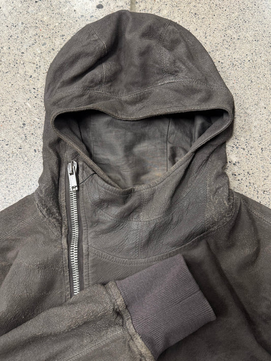 2000s Rick Owens ‘Dust’ Blistered Lambskin Suede Bullet Jacket