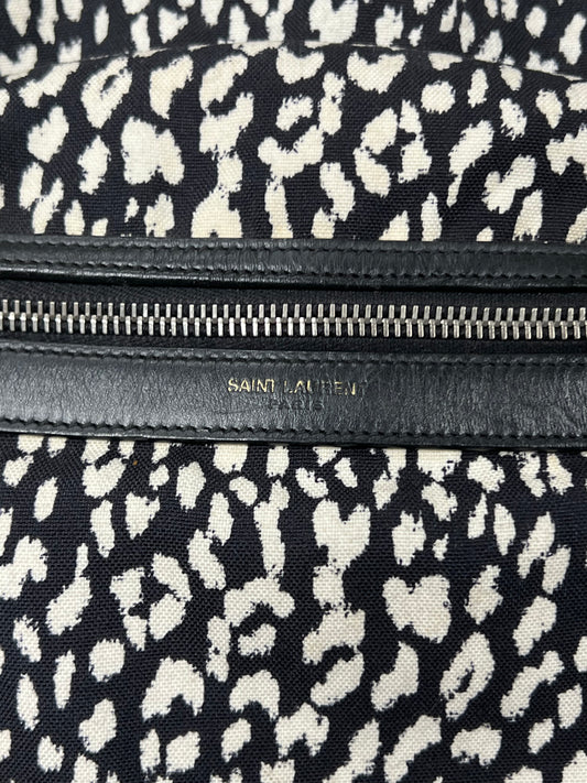 Saint Laurent ‘Leopard Print’ Leather/Canvas Backpack
