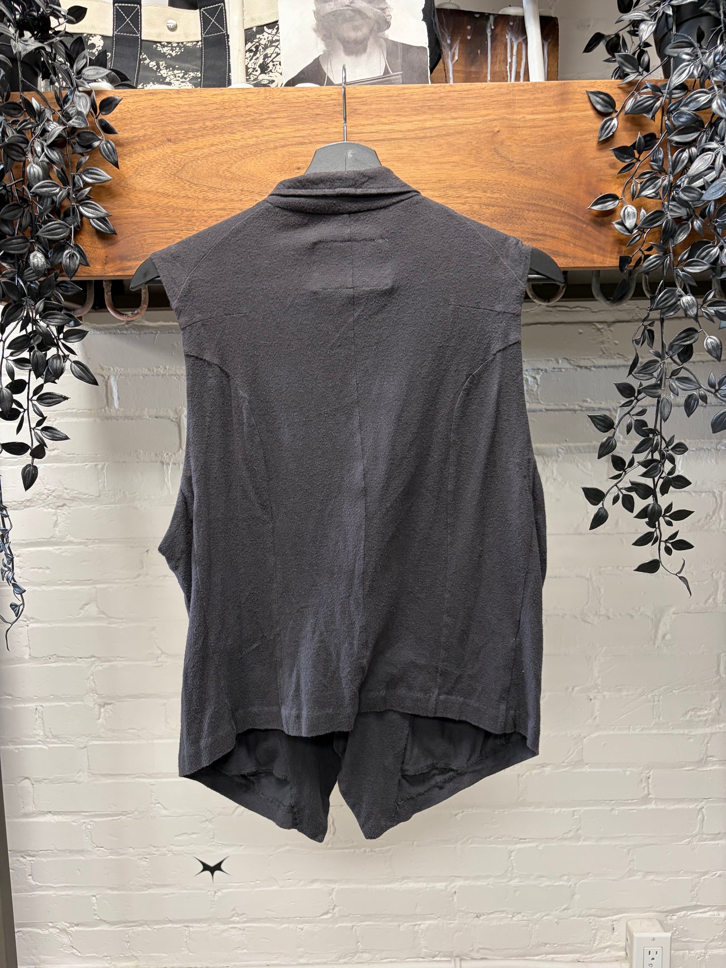 SS2007 Number (N)ine ‘Birds’ Cashmere Blend Black Casual Layering Vest