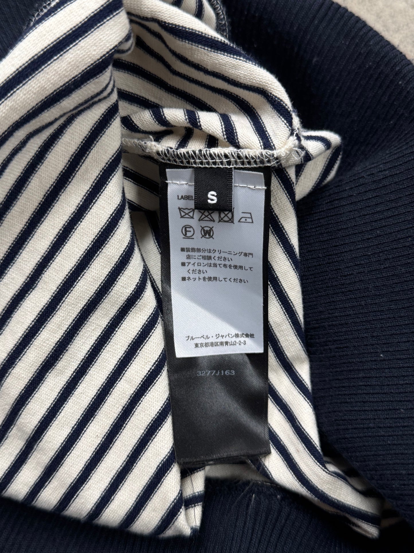 Balmain ‘Eagle’ Crest Patch Striped Black/White Knit Sweater
