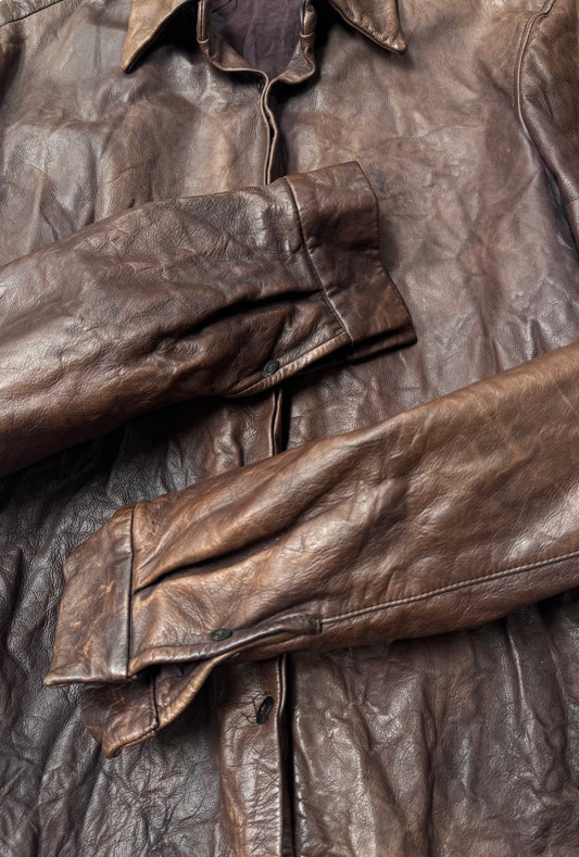 Carpe Diem by Maurizo Alteri Leather Unlined Button Down Shirt