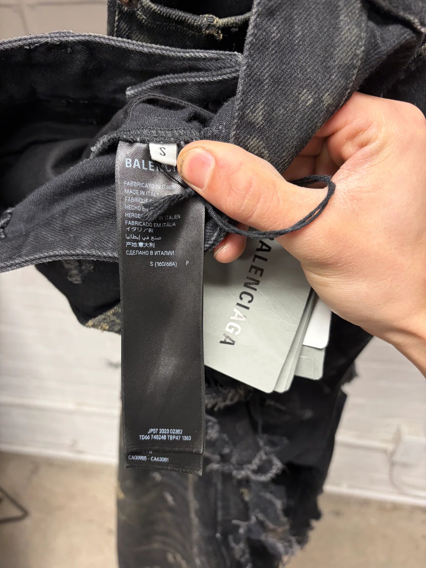 AW2023 Balenciaga ‘Mudshow’ Thrash Distressed Wide Leg Denim