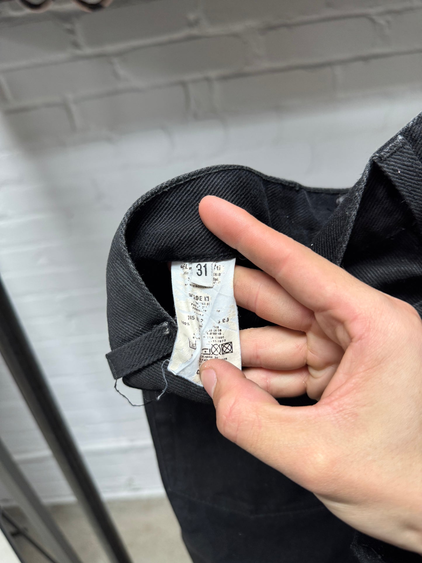 AW1999 Helmut Lang Waxed Black Bootcut Denim