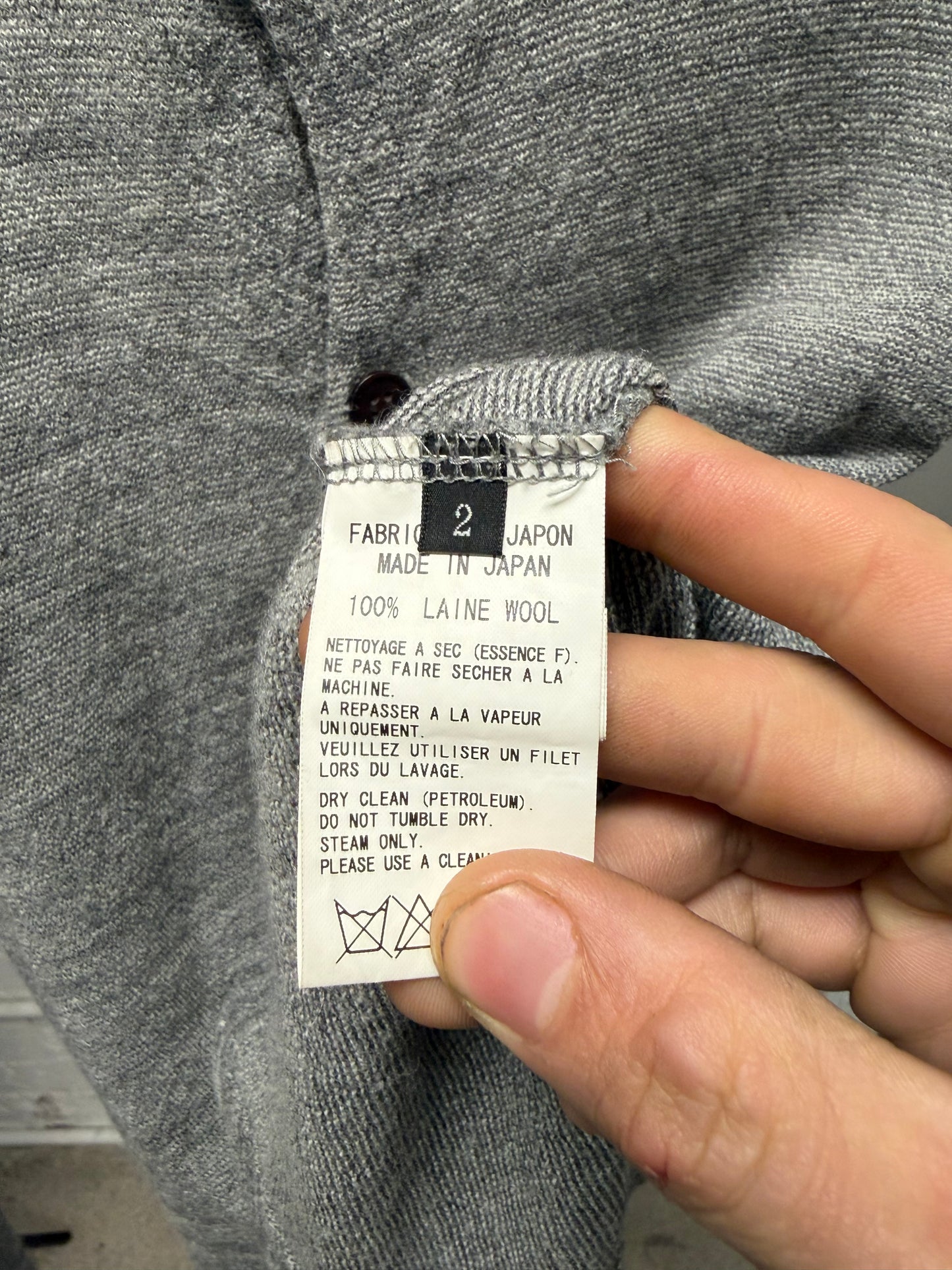 Yohji Yamamoto Jersey Cotton Henley Long Sleeve Shirt