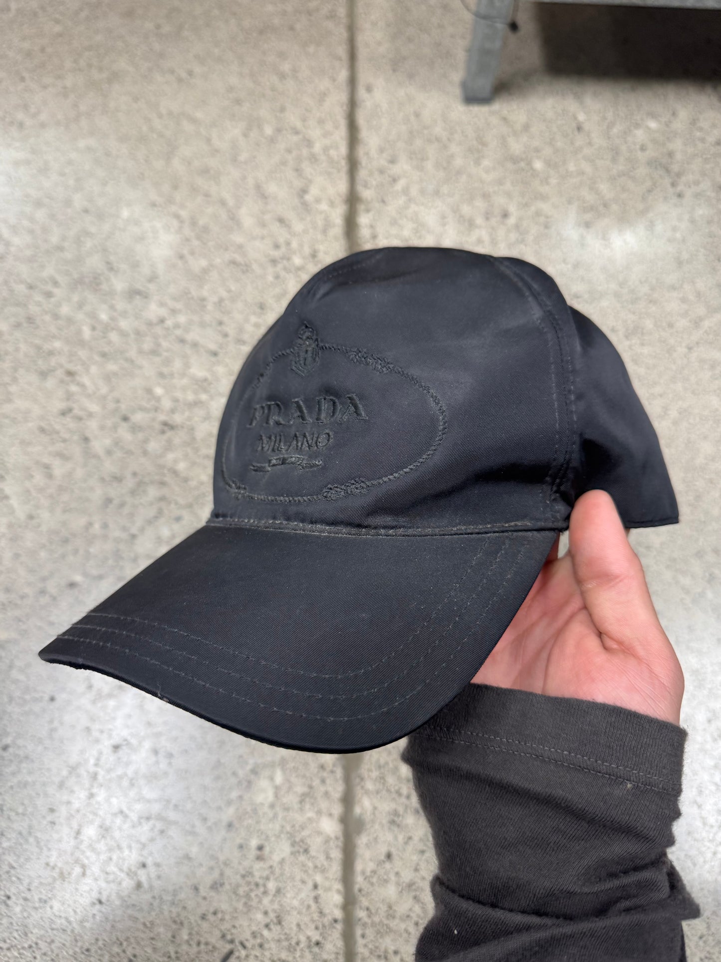 Prada Black Nylon Baseball Cap