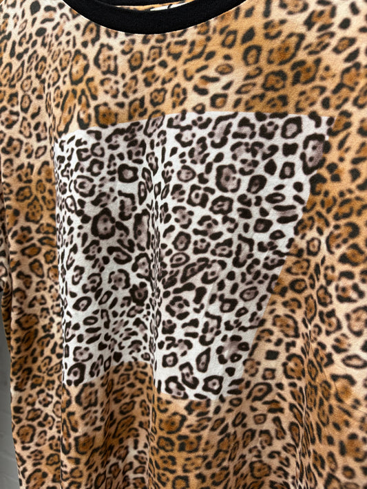 2016 Saint Laurent by Hedi Slimane Leopard Print Gold/Black T-Shirt