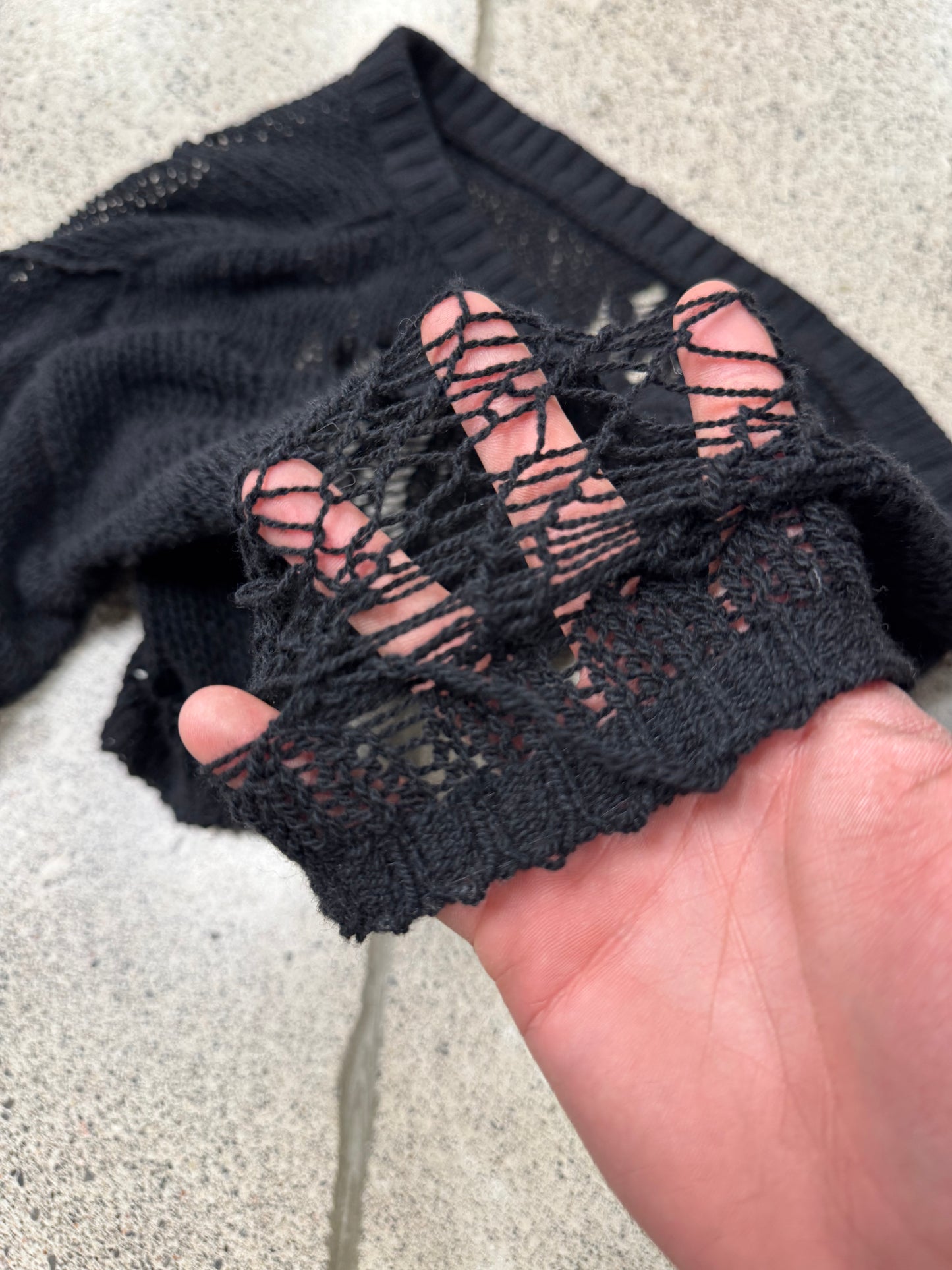 SS2022 Rick Owens Fogachine ‘Ziggy’ One Arm Knit Sweater