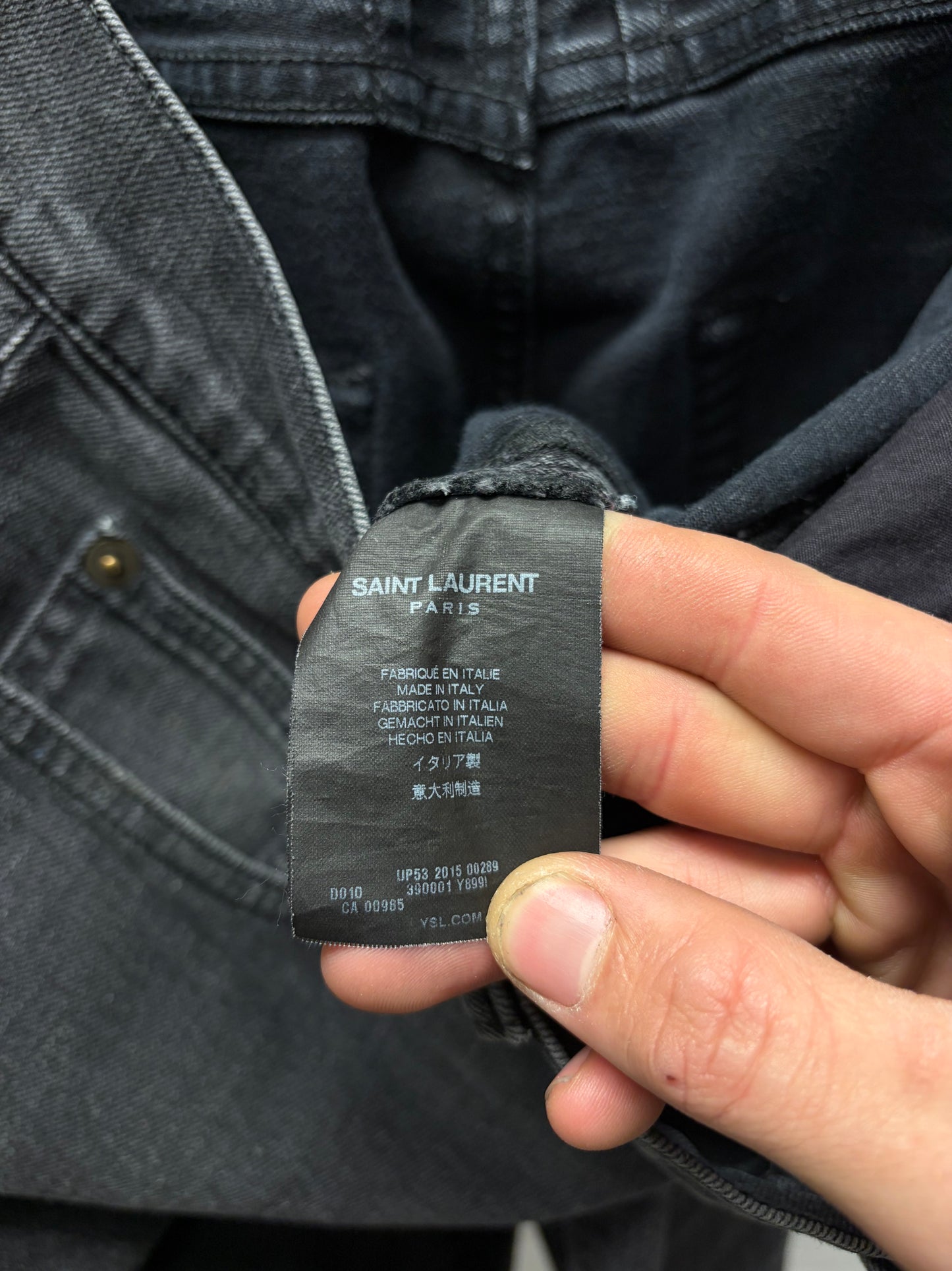 2015 Saint Laurent by Hedi Slimane Washed Black ‘D02’ Denim