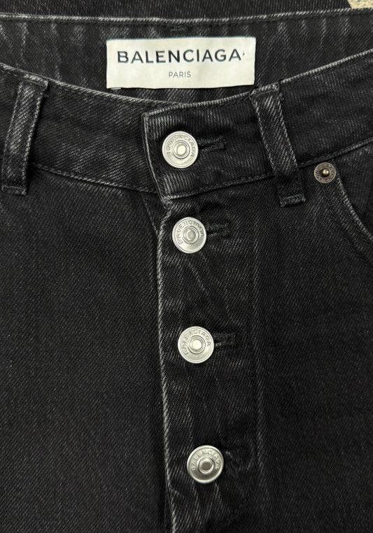 2017 Balenciaga Black ‘Button Fly’ Black Skinny Jeans