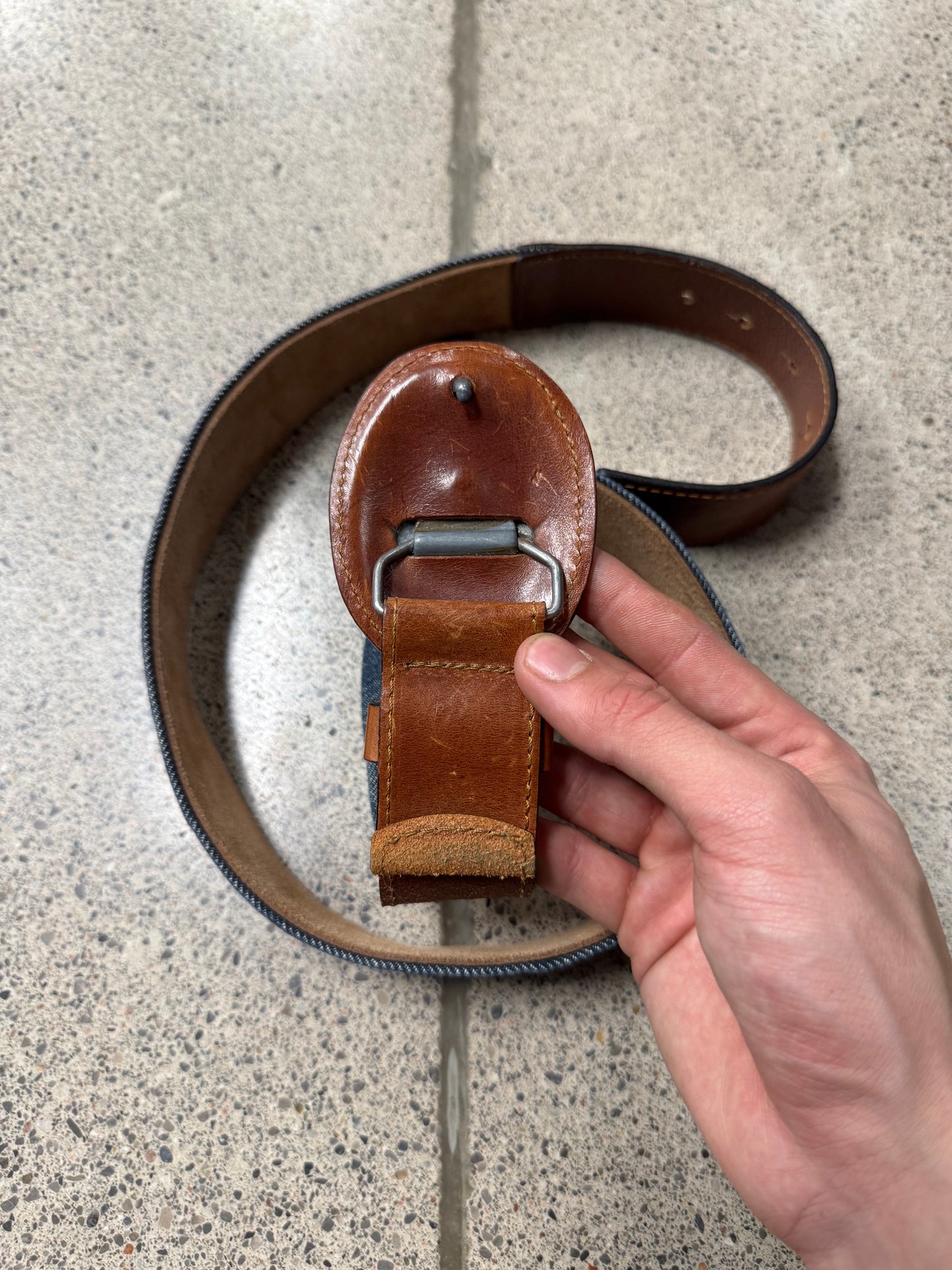 Maison Margiela Denim Layered Leather Belt