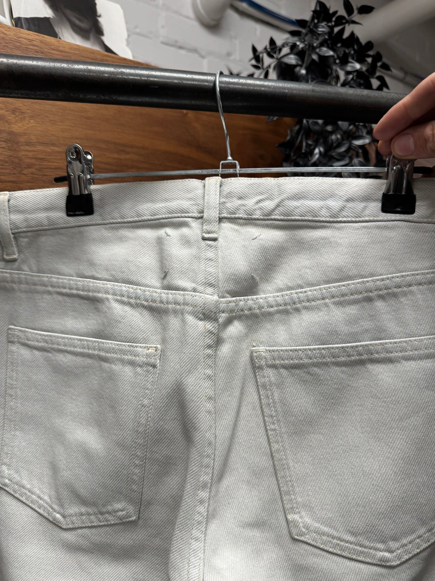 Maison Margiela ‘Paint Coated’ White Skinny Denim