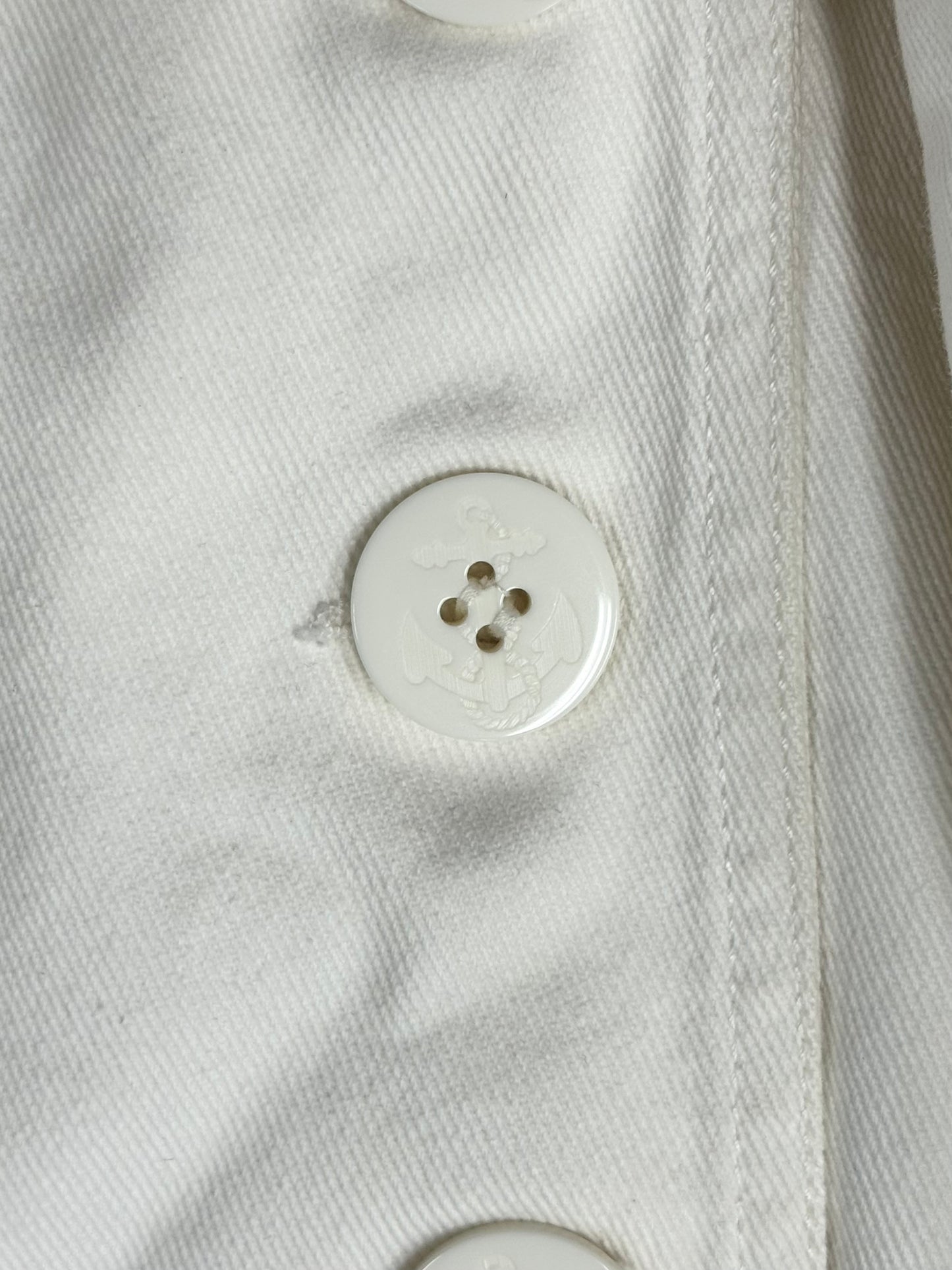 90s Alexander McQueen ‘Grommet Hole’ White Cotton Fencing Jacket