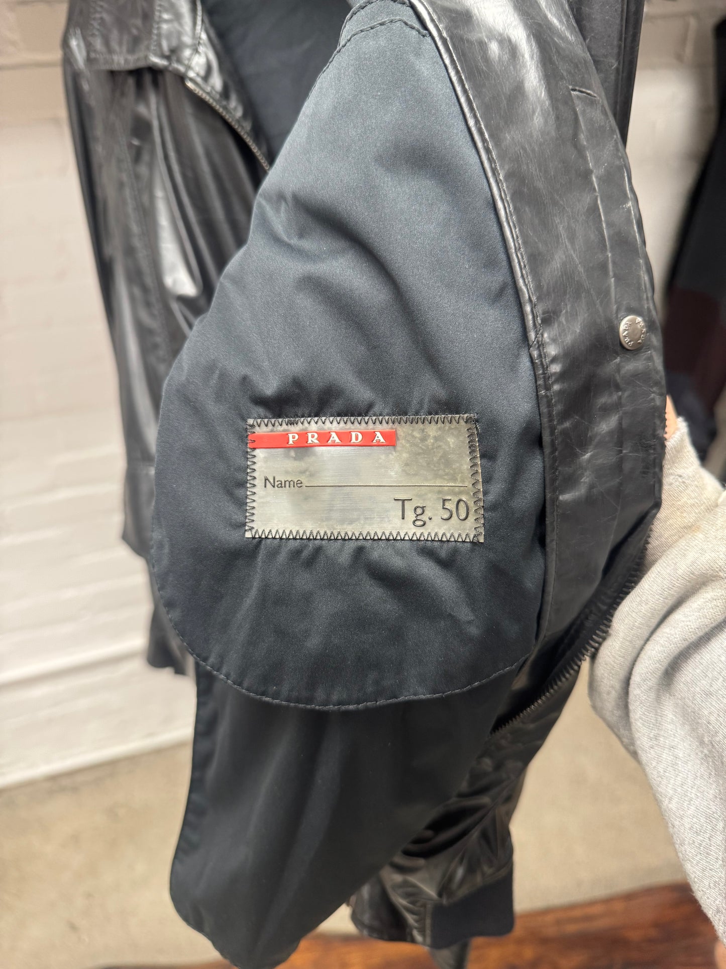 2000s Prada Sport Matte Black Nylon Cargo Jacket