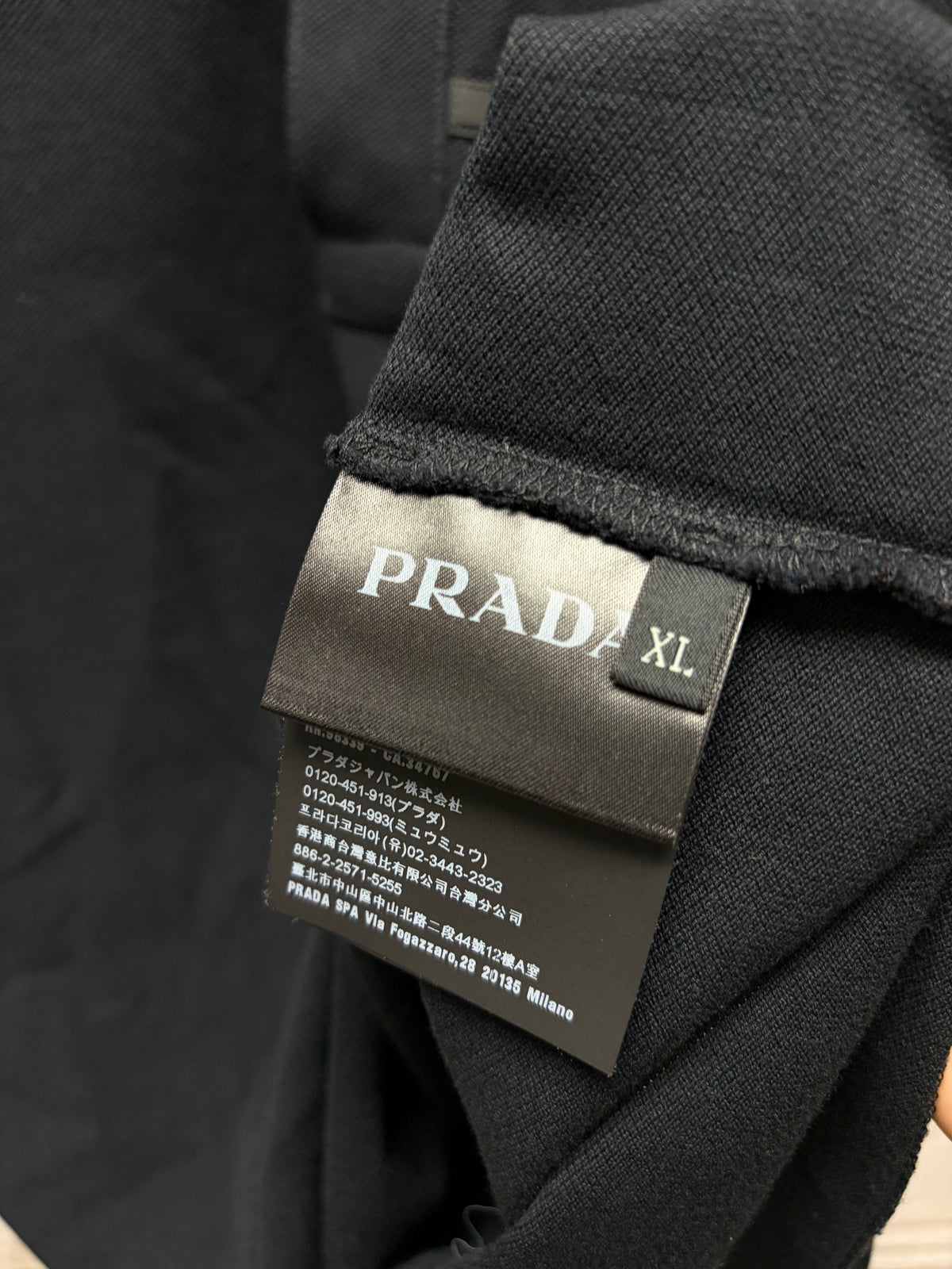 Prada ‘Sport Logo’ Black/Red Cotton Polo