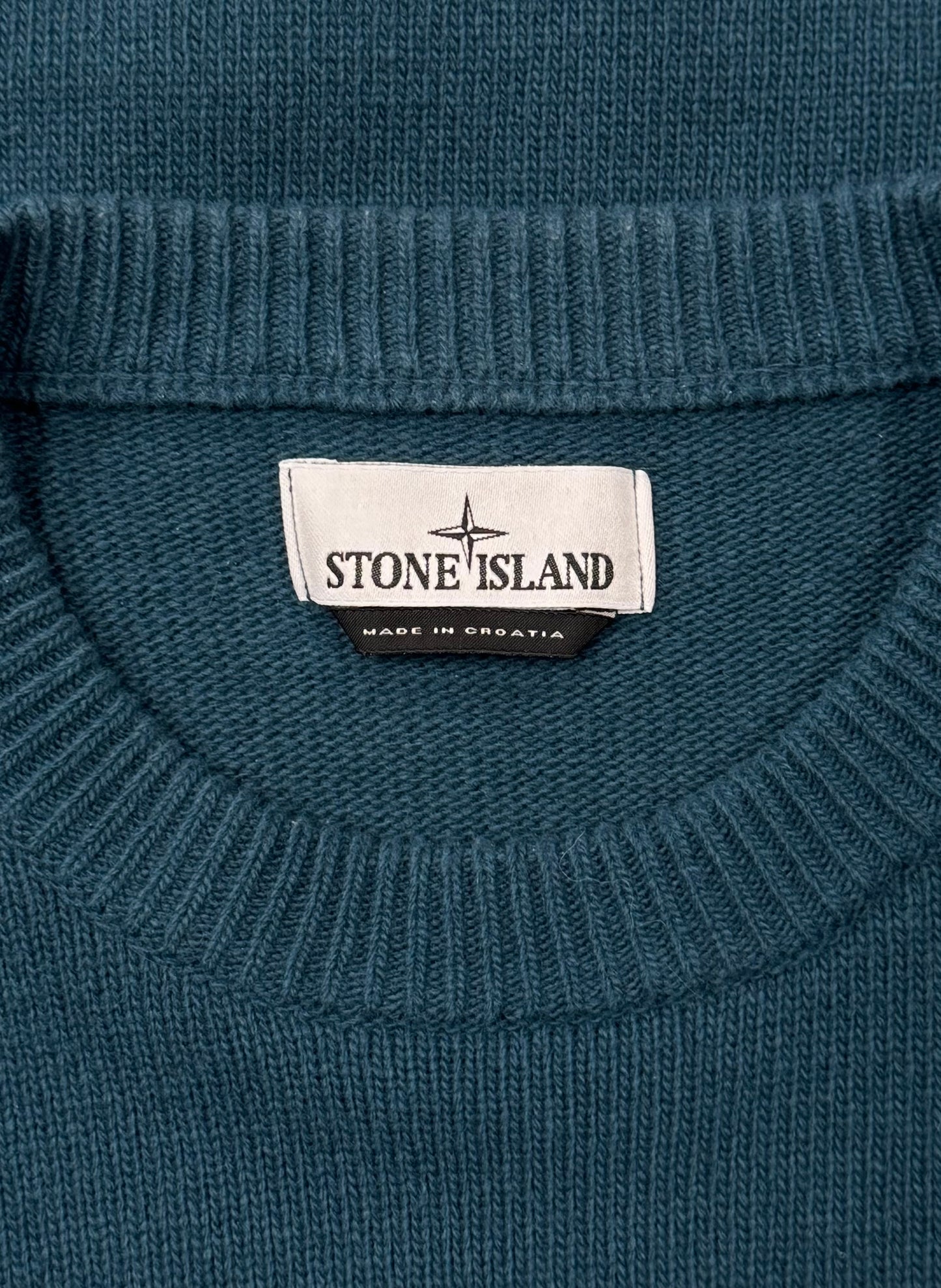 Stone Island Blue Badge Logo Knit Sweater