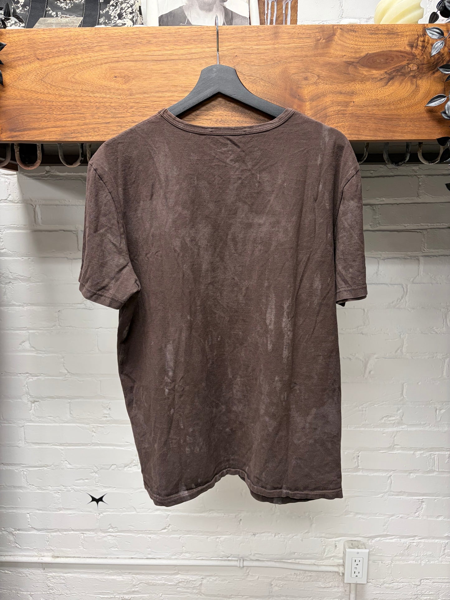 2000s Gucci ‘Faded Signage’ Brown/Pink Graphic T-Shirt