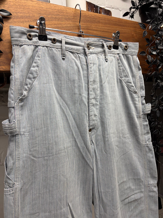 Kapital ‘Lumbar’ Double Knee Washed Grey Cotton Carpenter Denim