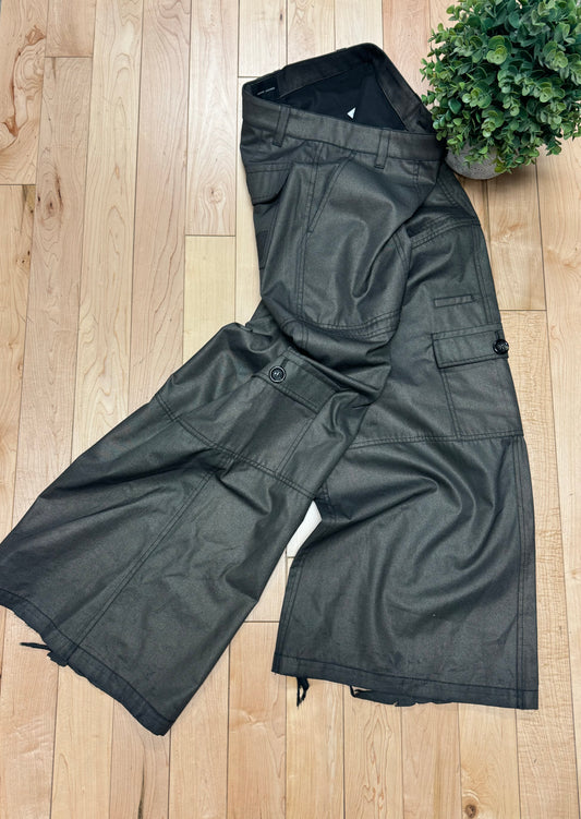 Marc Jacobs Wide Leg Waxed Grey Cargos