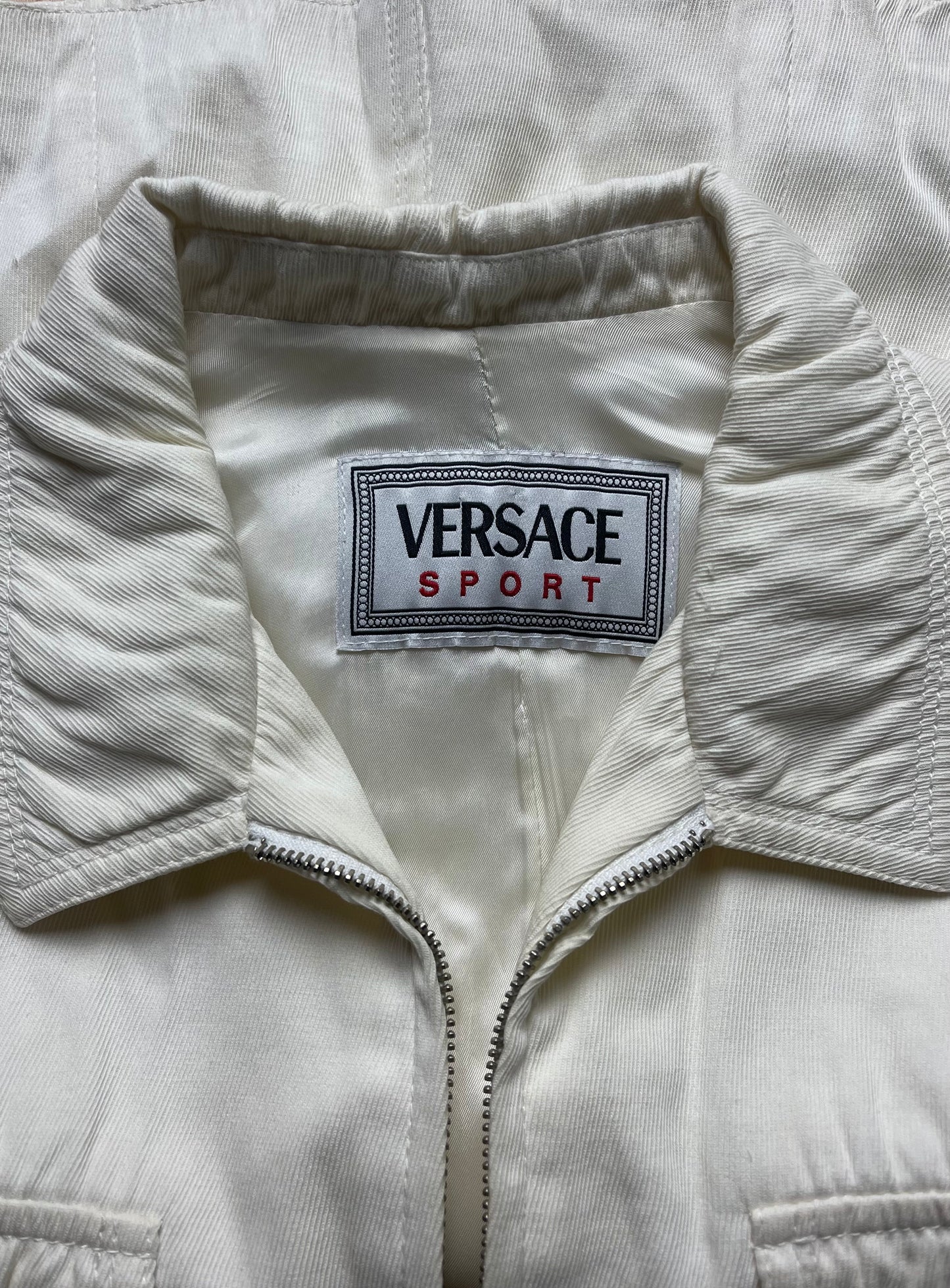 Vintage 1990’s Versace Cream White Denim Jacket