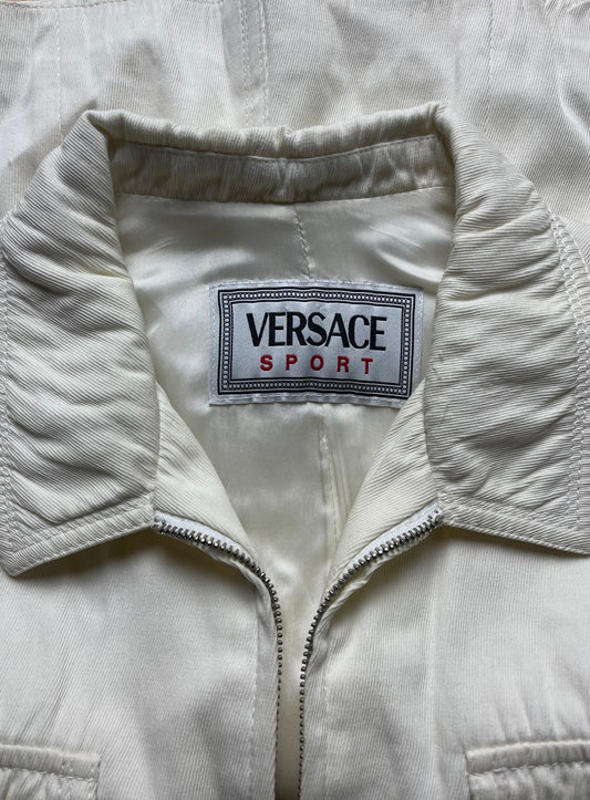 Vintage 1990’s Versace Cream White Denim Jacket