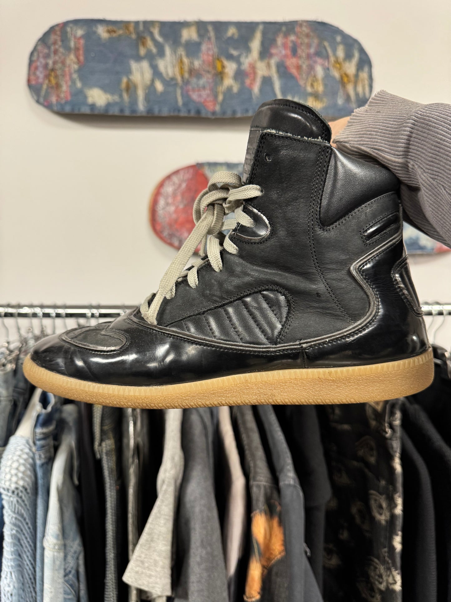 2012 Maison Margiela Patent Leather ‘G.A.T.’ High Top Sneakers