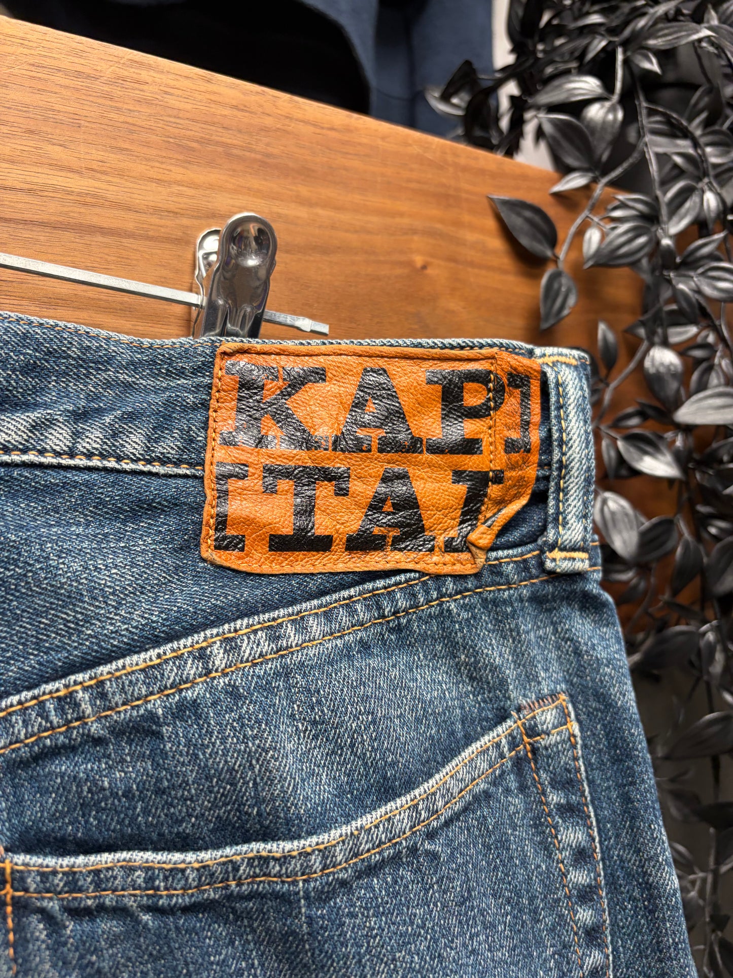 Kapital Raw Washed Indigo Blue Bootcut Denim