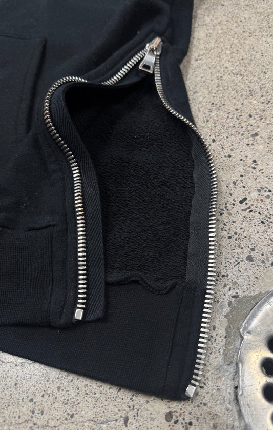 Balmain ‘Side-Zip’ Black Cotton Sleeveless Hoodie