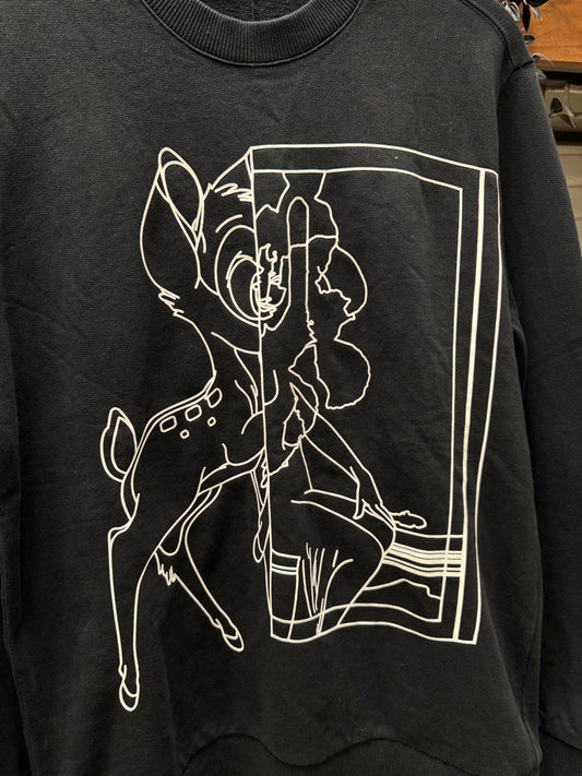 2017 Givenchy by Ricardo Tisci ‘Bambi’ Black Graphic Sweatshirt