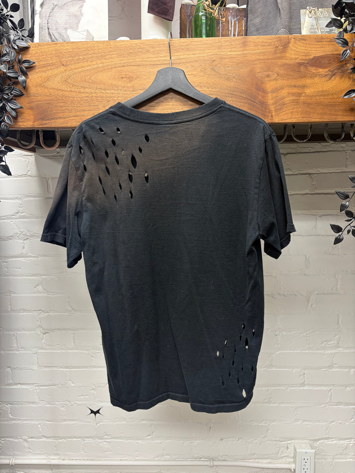 AW2008 Number (N)ine ‘My Private Portland’ Black Gunshot Distressed ‘Le Diable Blanc’ T-Shirt