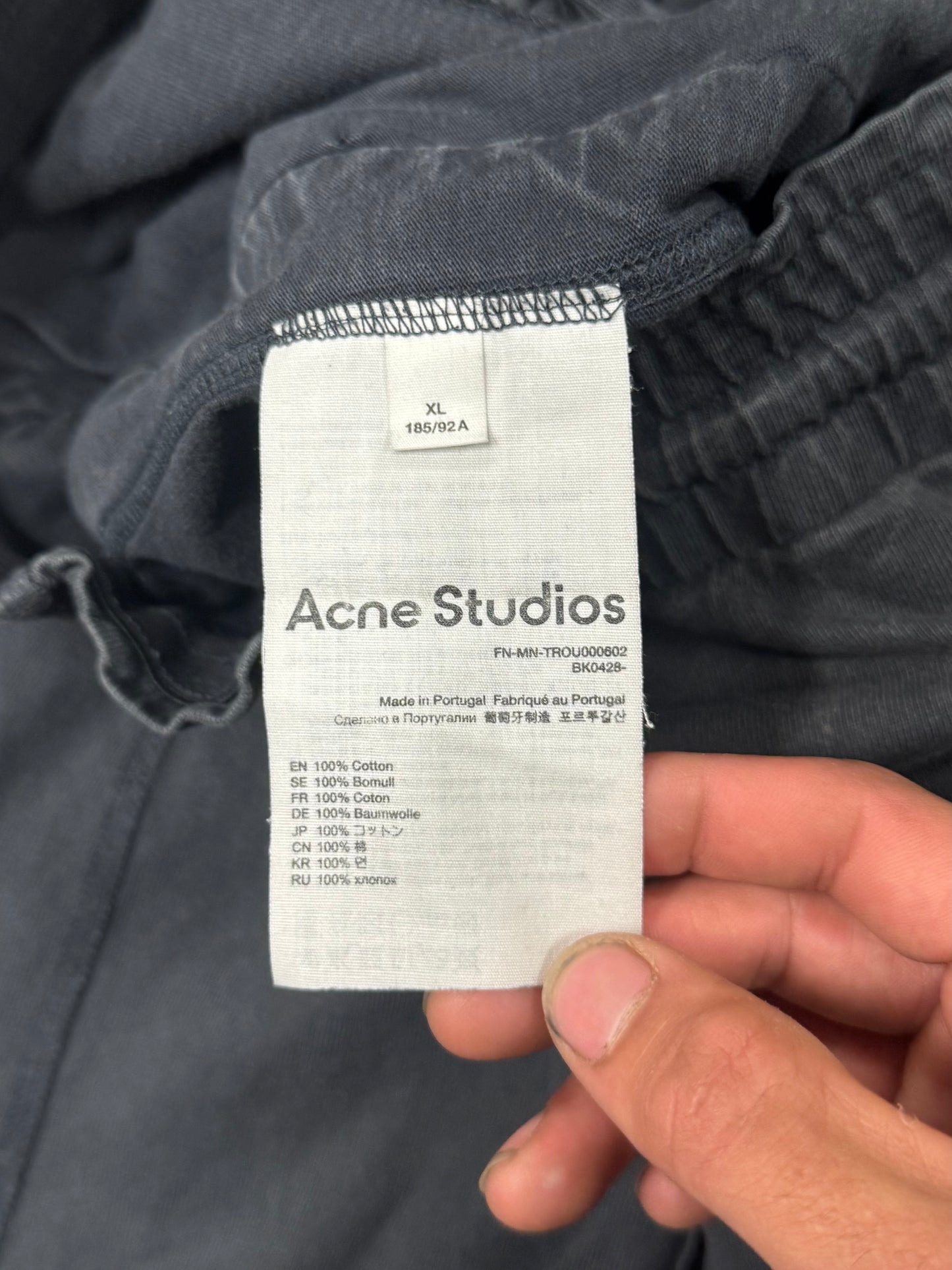 Acne Studios Washed Black Wide Leg Sweatpants
