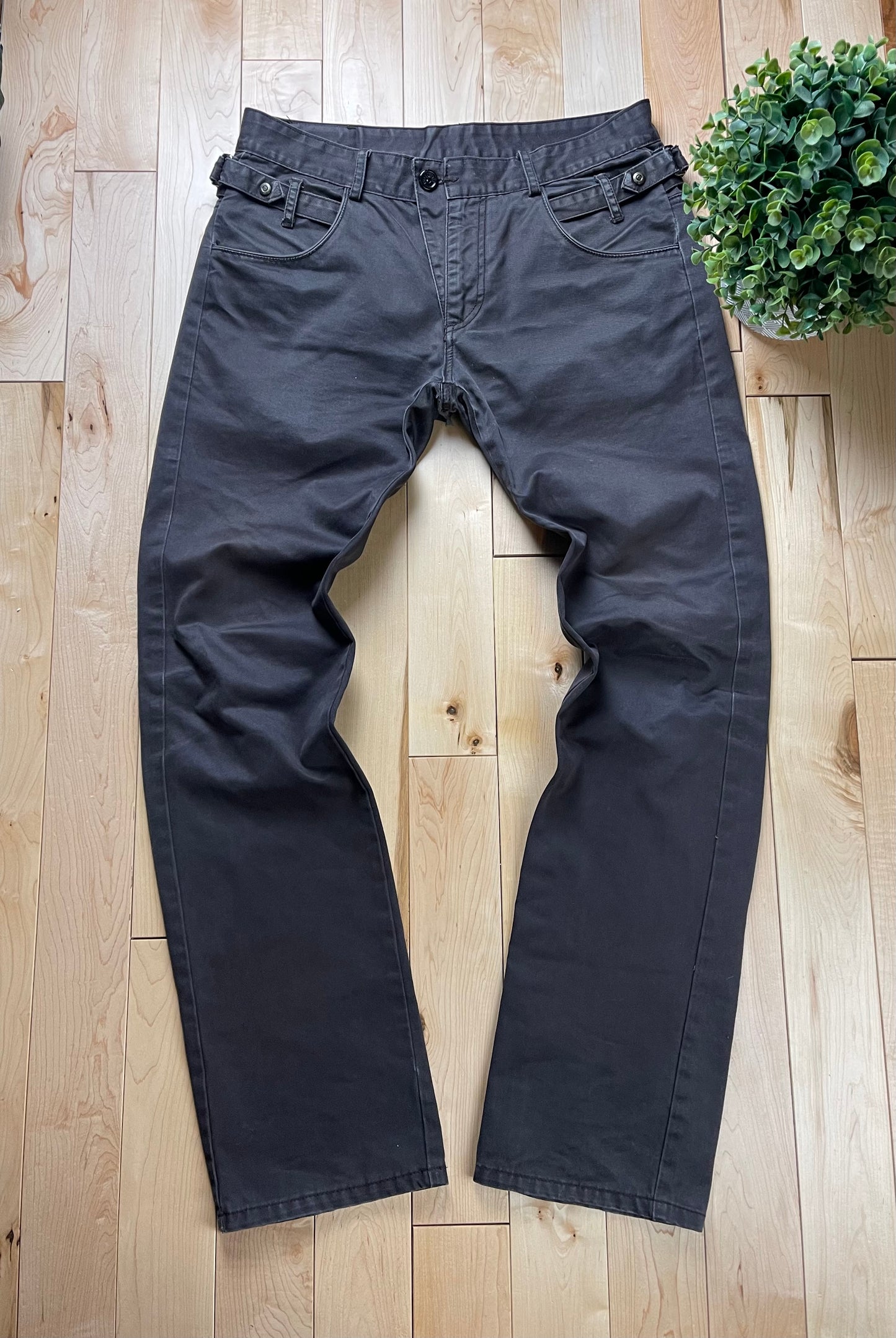 Dirk Bikkembergs Zipper Pocket Washed Brown Bootcut Denim