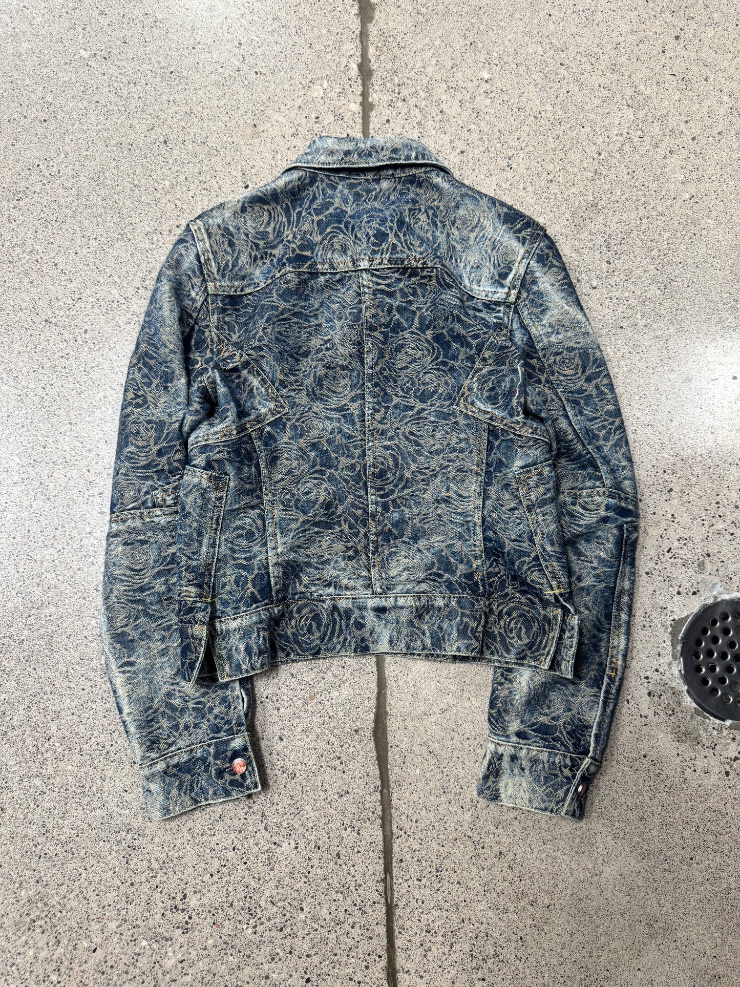 SS2007 Issey Miyake ‘Rose’ Jacquard Embroidered Denim Jacket