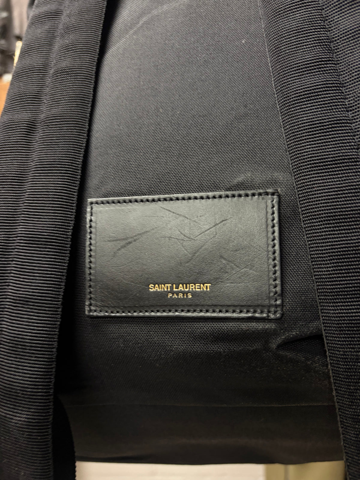 Saint Laurent Black Canvas ‘Explorer’ Backpack with Leather Trim