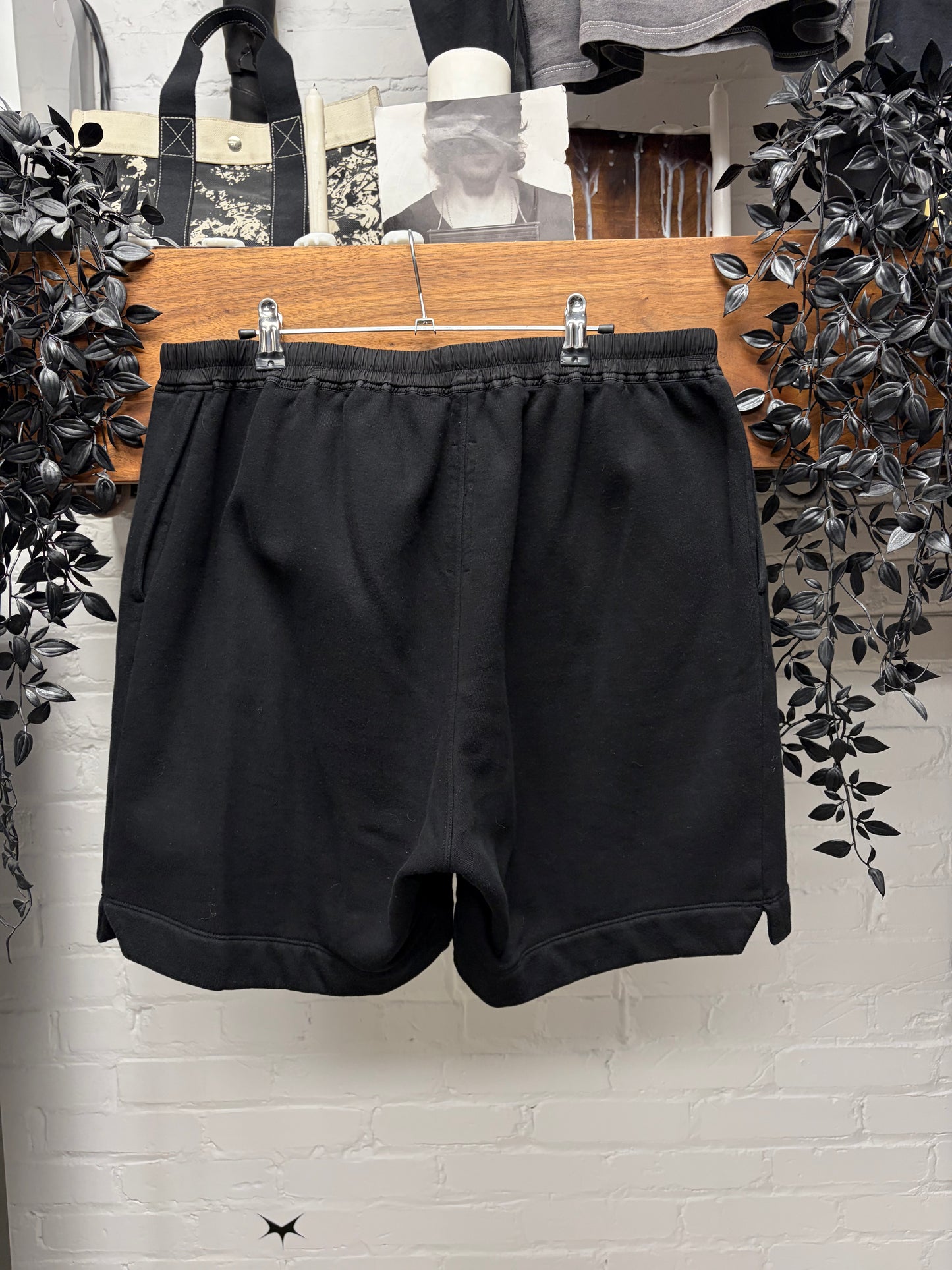 Rick Owens Black Drawstring ‘Boxer’ Cotton Sweat Shorts