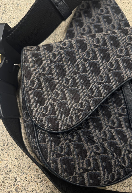 Dior Trotter Monogram Denim ‘Saddle’ Bag