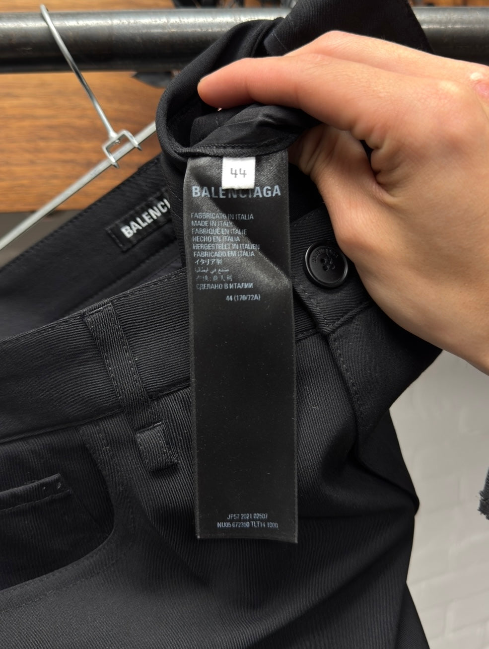 2021 Balenciaga Straight Cut Black Trousers