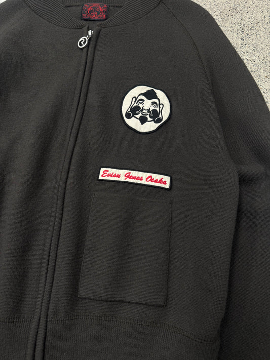 Evisu ‘Gull Logo’ Brown Zip Up Cardigan