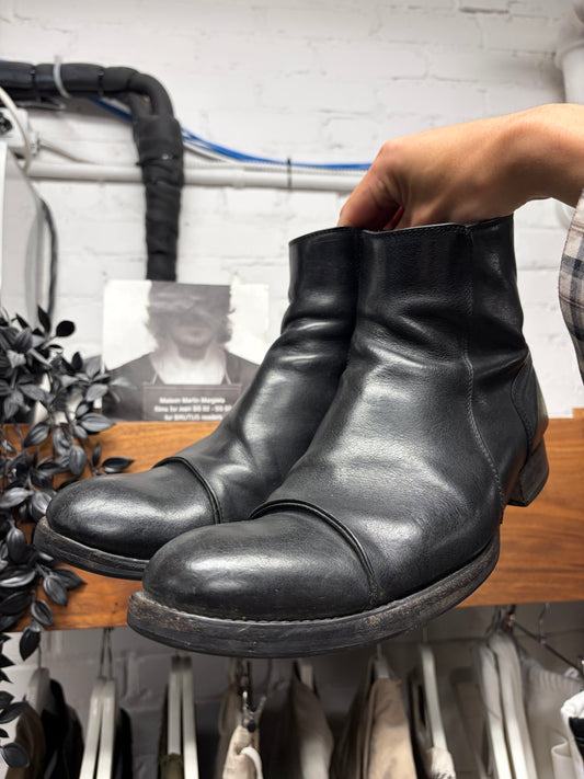 AW2009 Dior Homme Black Calfskin Leather Side-Zip Ankle Boots